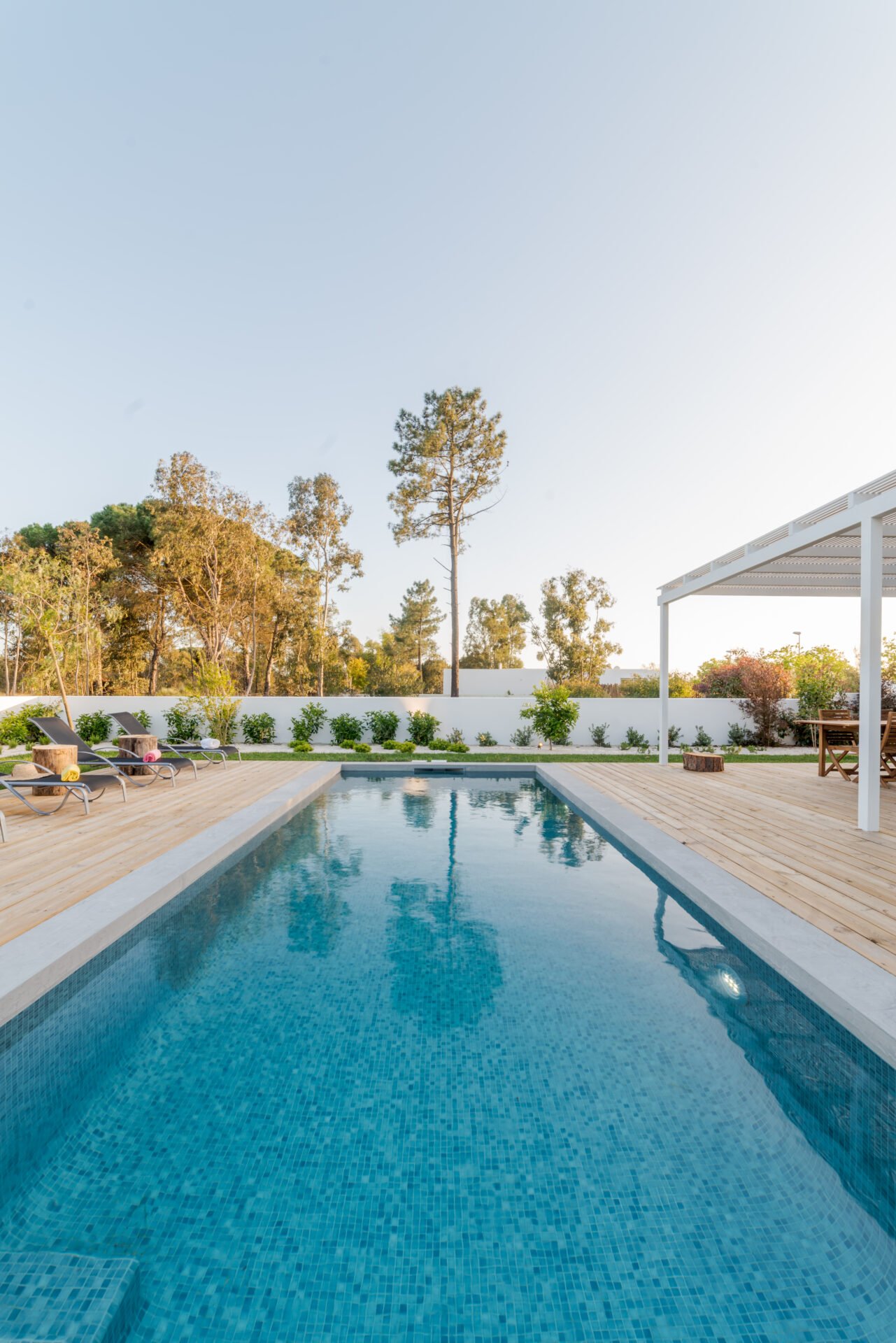 Modern house in fredericksburg va with garden swimming pool and wooden deck